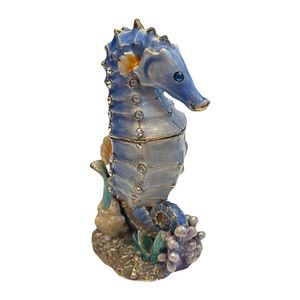 Blue Seahorse Trinket Box